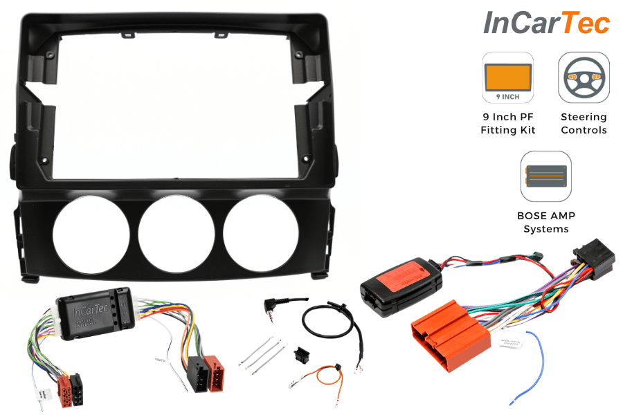 Mazda MX-5 (2009-2015) 9-inch Perfect Fit Stereo Fitting Kit (WITH BOSE AUDIO)