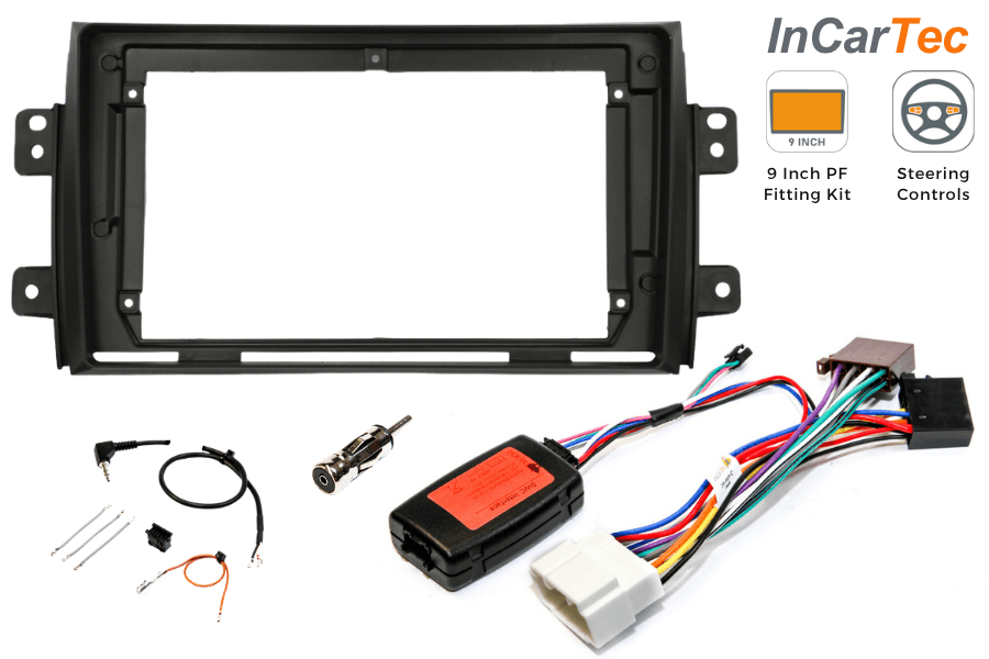 Fiat Sedici (06-11) Suzuki SX4 (06-14) 9-inch Perfect Fit Stereo Kit with Steering Controls