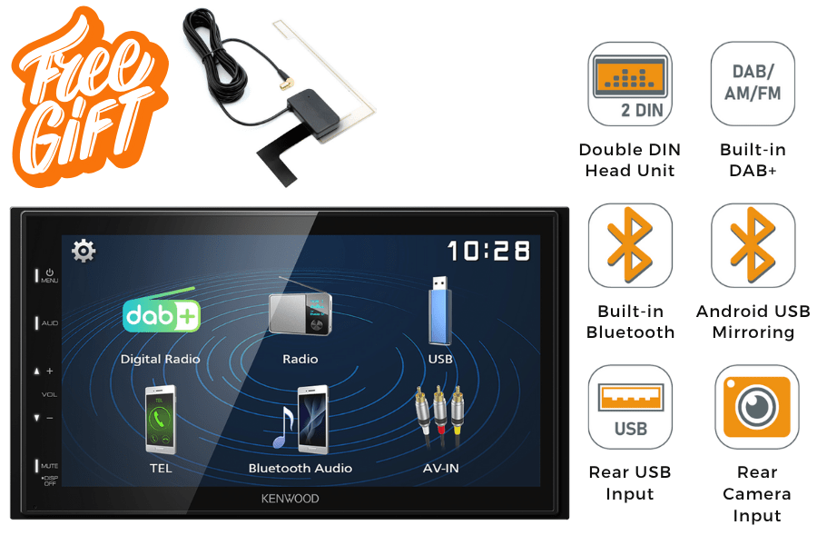 Kenwood DMX129DAB Mechless Stereo + FREE DAB Antenna
