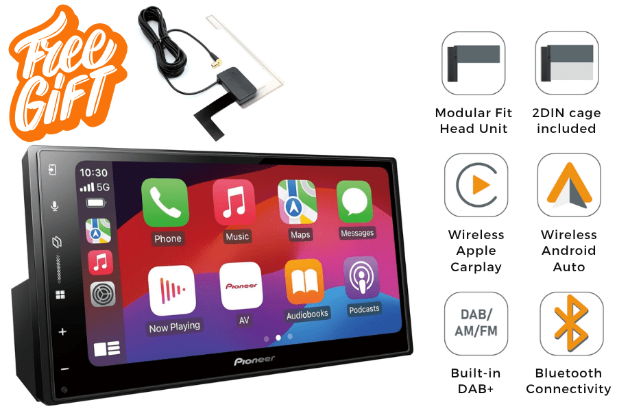 Pioneer SPH-DA77DAB Double-DIN Stereo + FREE DAB Antenna
