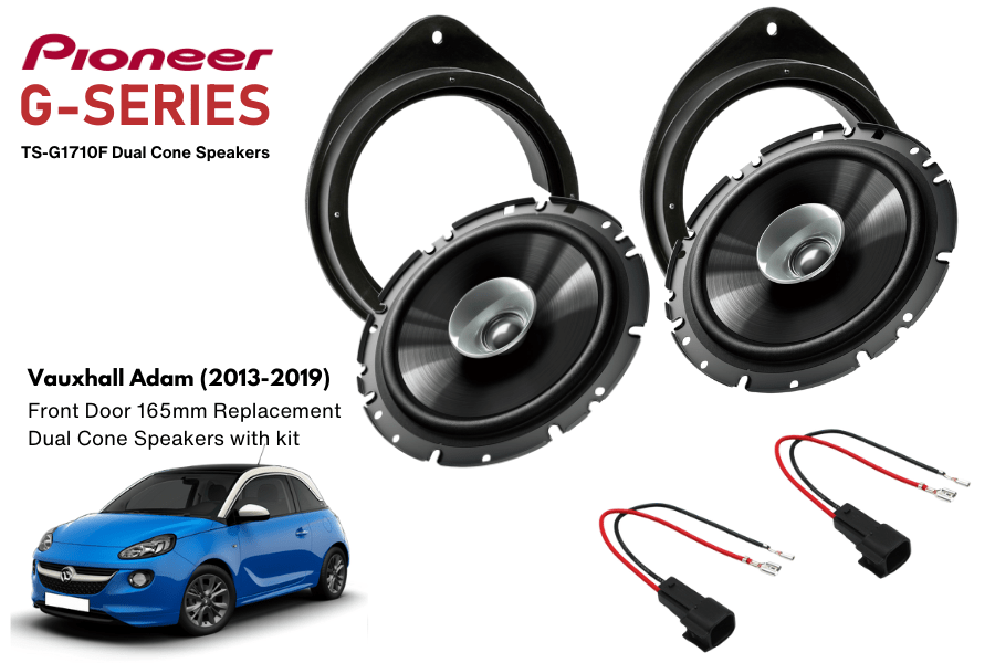 Vauxhall Adam (2013–2019) Front Door Pioneer TS-G1710F Speaker Replacement Kit