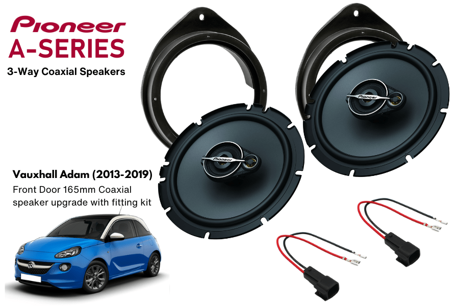 Vauxhall Adam (2013–2019) Front Door Pioneer TS-A1671F Coaxial Speaker Upgrade Kit