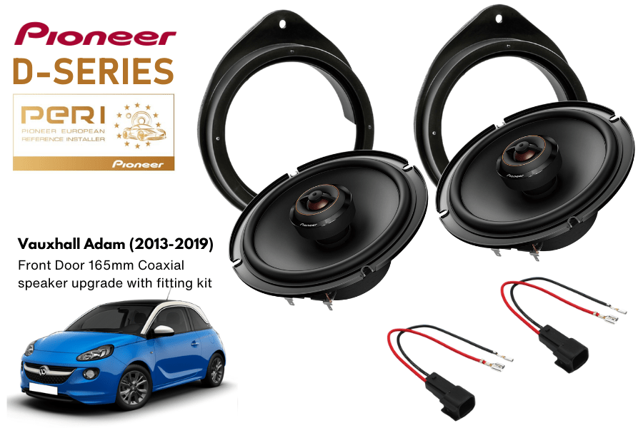 Vauxhall Adam (2013–2019) Front Door Pioneer TS-D65F Coaxial Speaker Upgrade Kit