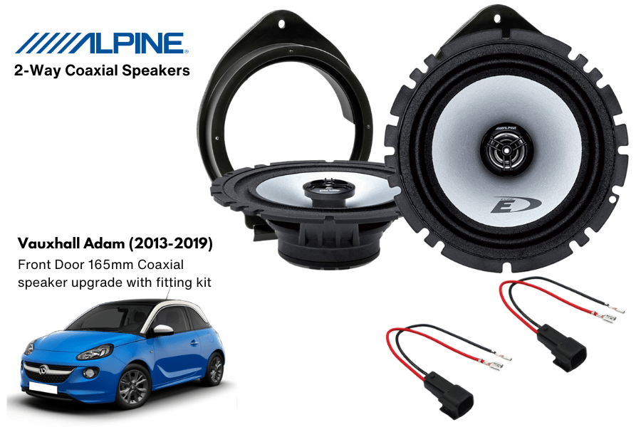Vauxhall Adam (2013–2019) Front Door Alpine SXE-1725S Coaxial Speaker Upgrade Kit