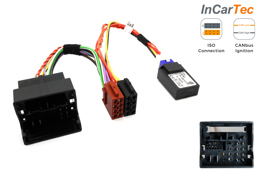 VW up! / Seat Mii / Škoda Citigo Quadlock to ISO Adapter – CANbus Ignition (No SWC)