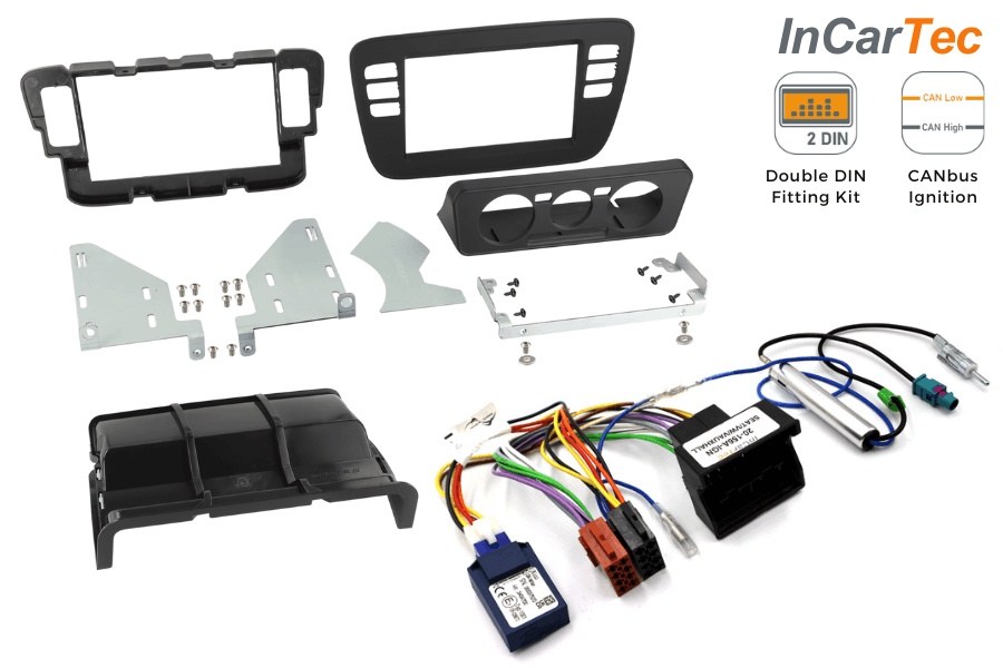 VW Up! Seat Mii, Škoda Citigo (2011-2016) Double DIN Stereo Fitting Kit (Without SWC/ Matt Black)