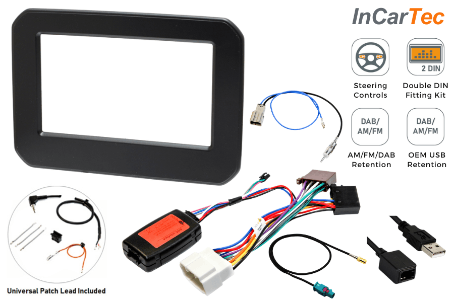 Suzuki Ignis (2017 Onwards) Double DIN Stereo Upgrade Fitting Kit with SWC, DAB & USB Retention