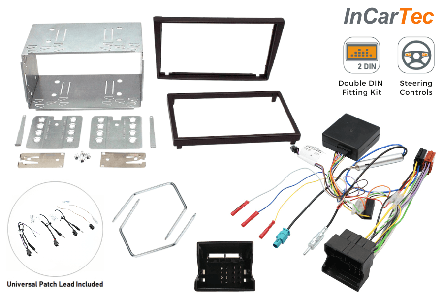 Vauxhall, Opel, Holden (2004-2010/ Quadlock) Double DIN stereo fitting kit (MATT BLACK/ WITH SWC)