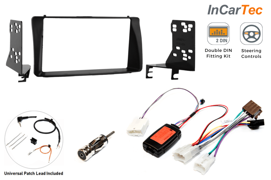 Toyota Corolla E12 (2003-2008) Double DIN car stereo Upgrade Fitting Kit (MATT BLACK)