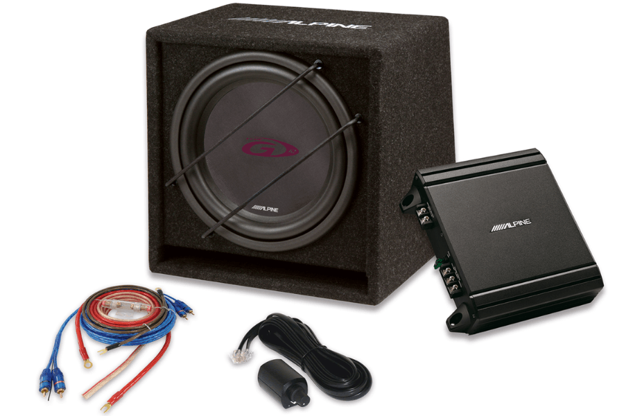 Alpine SBG-30KIT 12" Subwoofer & MRV-M250 Amplifier Bass Kit – Ported Enclosure with Wiring