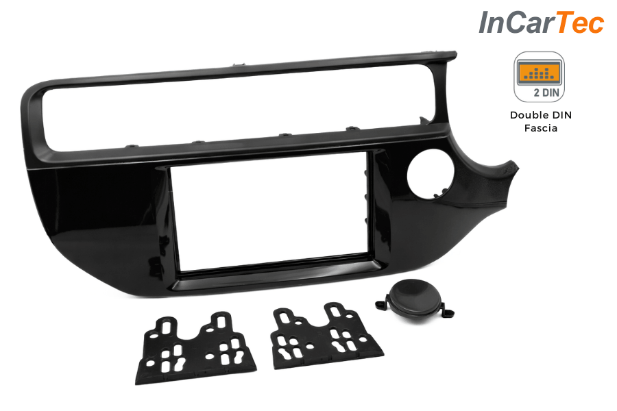 Kia Rio (2015–2017) Double DIN Car Stereo Fascia Adapter (Gloss Black)