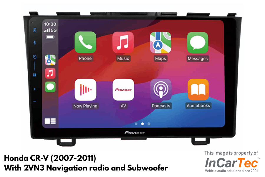 Honda CR-V (2007-2011) Pioneer SPH-PF97BT 9" Perfect Fit Car Stereo Upgrade (2VN3 Nav/ Subwoofer)