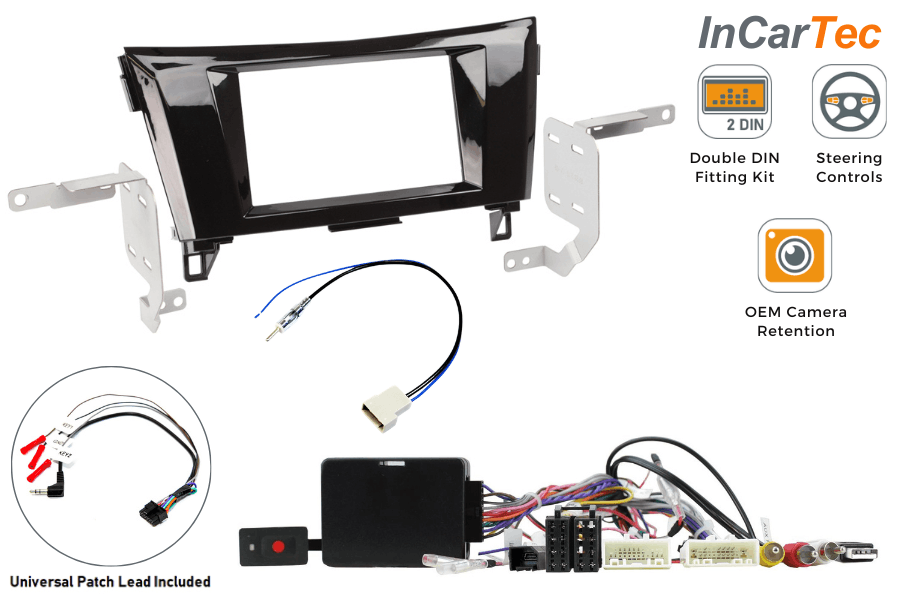 Nissan Qashqai (2014–2017) Double DIN Stereo Upgrade Fitting Kit (Reverse & 360° Camera Retention)