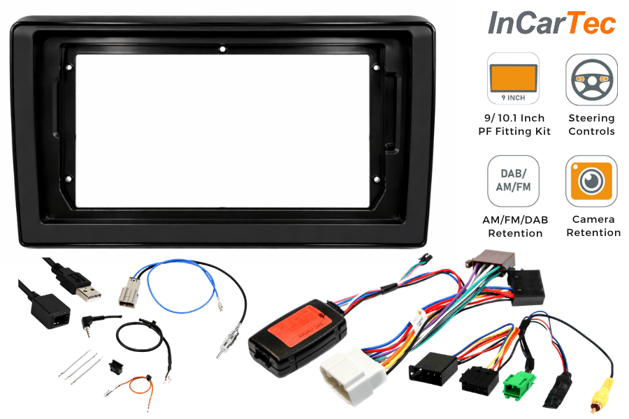 Suzuki Swift (2017 Onwards) 9-inch Perfect Fit Stereo Kit (Steering Control/ USB/ Camera Retention)