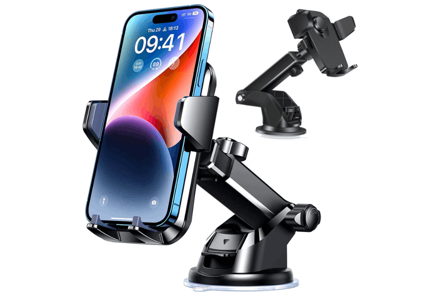 LISEN Car Windshield Phone Holder – 360° Suction Cup Dashboard Mount for iPhone & Android