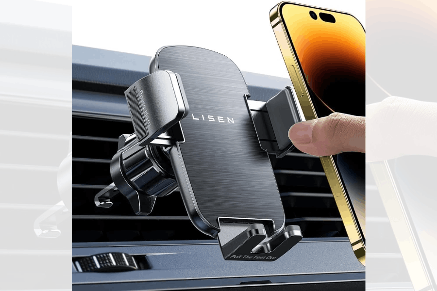 LISEN Auto-Lock Car Phone Holder Mount – Dashboard, Windscreen & Air Vent Smartphone Mount