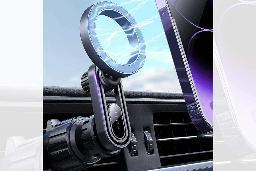 LISEN MagSafe Car Mount Phone Holder – 20 Strong Magnets Long Arm Air Vent Mount