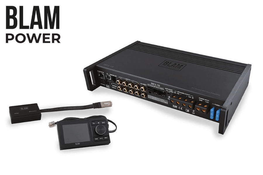BLAM Power DSP 6.120 6 Channel Car Audio Amplifier with Integrated DSP & Bluetooth Control