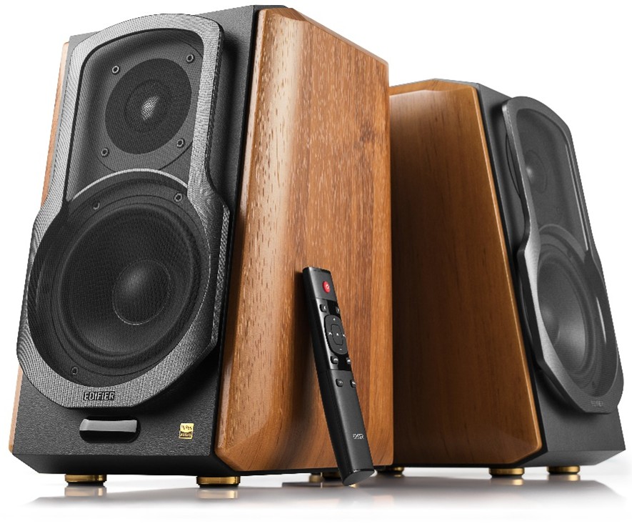 Edifier S1000MKII Hi-Res Audio Active 2.0 Bluetooth Bookshelf Speaker Set - Brown