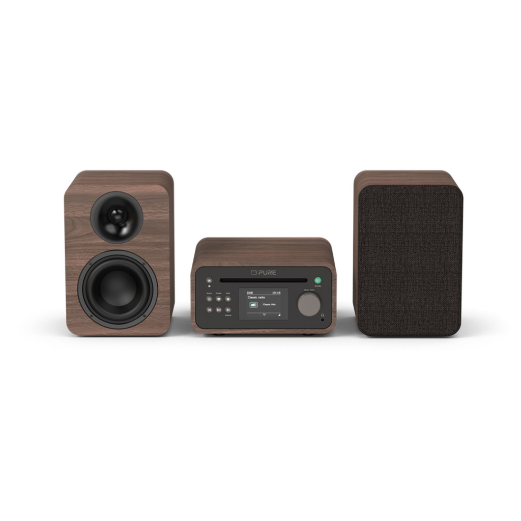 PURE Classic Stereo Mini with DAB+, FM, CD and Bluetooth 5.3 Walnut/Black