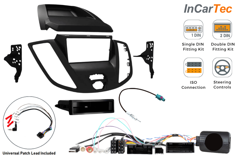 Ford Transit MK8 Euro 6 (2016-2019) Single/ Double DIN fitting kit (Without Passenger Airbag light)