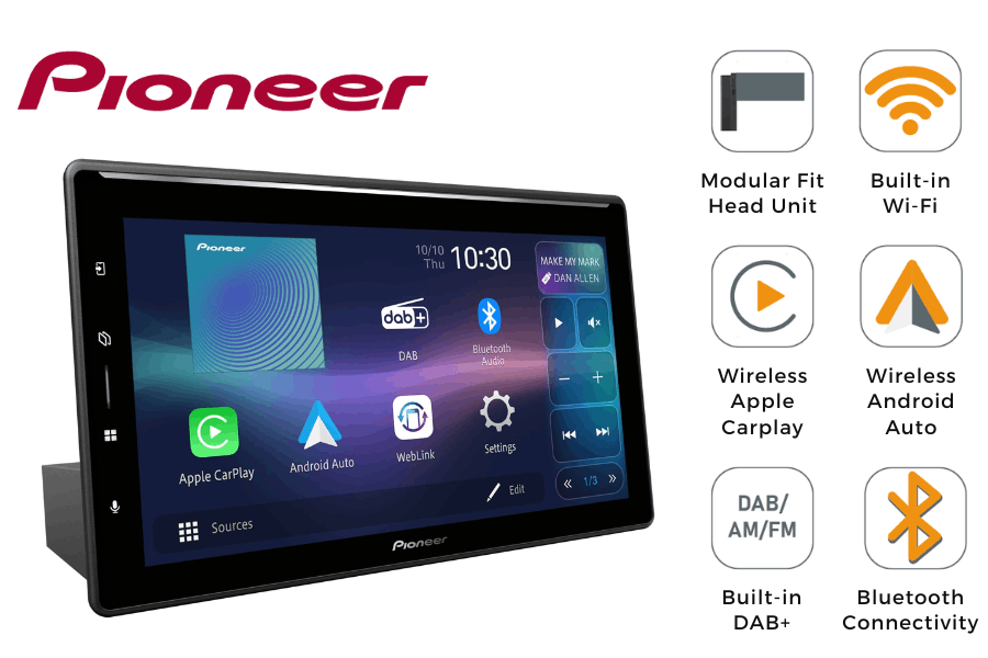 Pioneer SPH-EVO109DAB 10.1 Inch Touchscreen with Wireless Apple CarPlay/ Android Auto/ Dolby Atmos