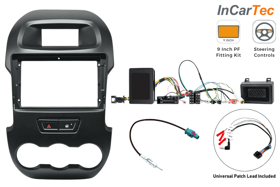 Ford Ranger (2012-2016) Pioneer 9-inch Fitting Kit with Steering Wheel Control Retention