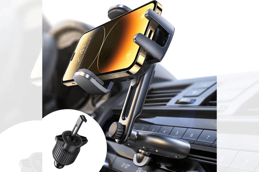LISEN LS-E714 Iron Clamp Arm & CD Slot 2-in-1 Phone Holder 