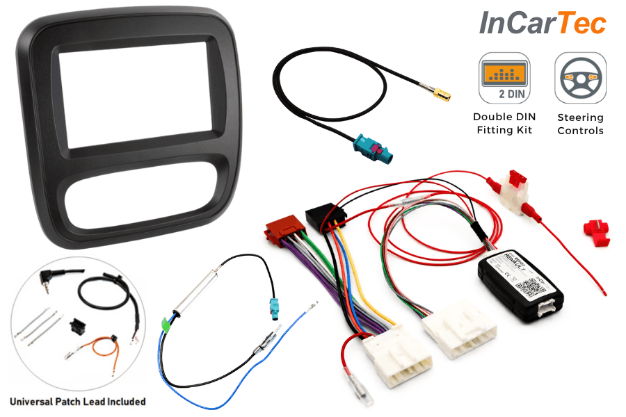Renault Trafic, NV300, Vivaro (2017 Onwards) Double DIN stereo fitting kit (Standard Radio)