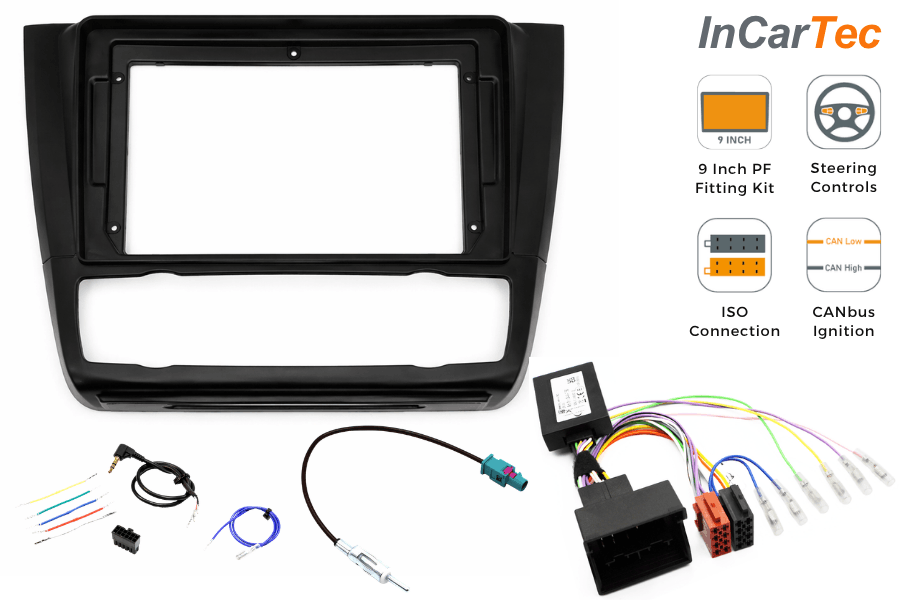 BMW 1-series (E81/E82/E87) 9 Inch Perfect Fit Kit with Steering controls (AUTO AIR CON)