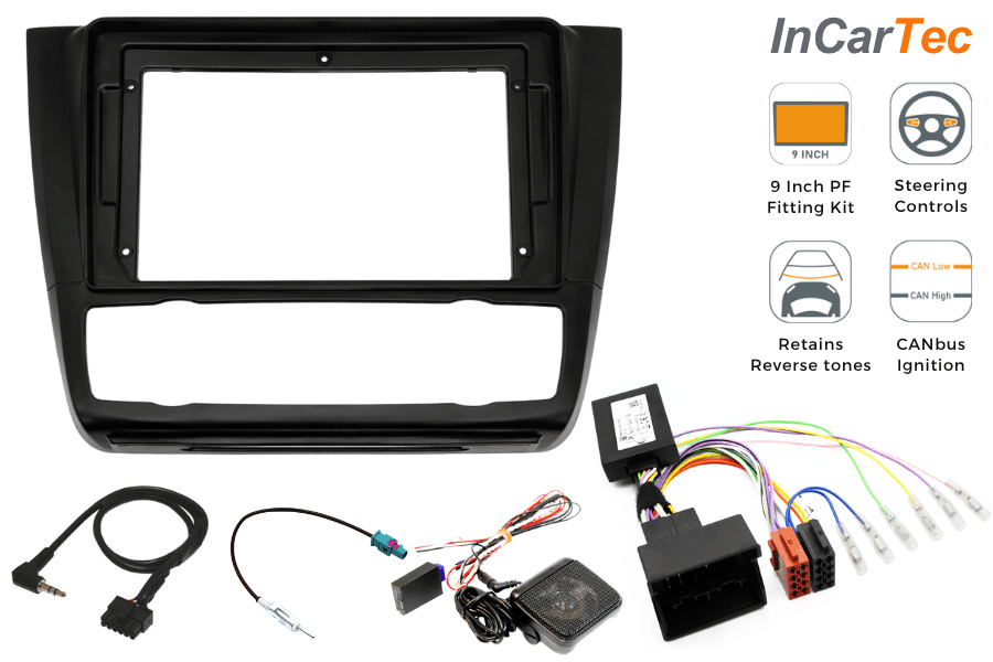 BMW 1-series Pioneer 9" Perfect Fit Kit with Steering controls/PDC retention (AUTO AIR CON)
