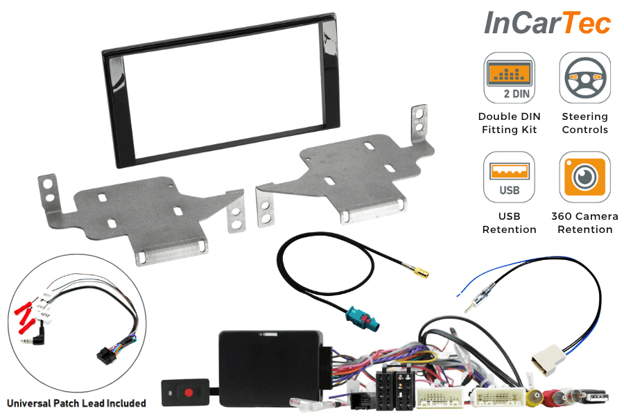 Nissan Juke Tekna (2014-2019) Double DIN Car Stereo Fitting Kit (SWC/USB/ 360 Camera Retention)