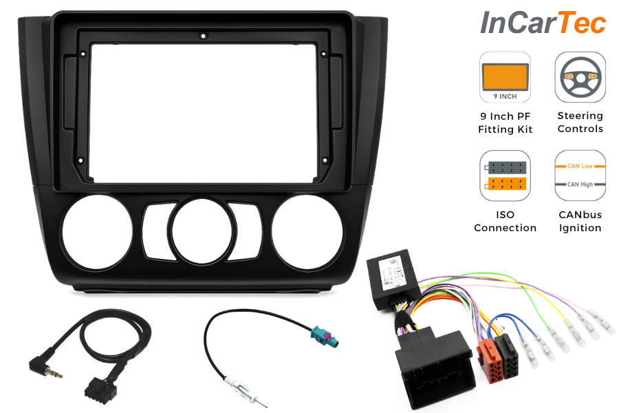 BMW 1-series (E81/E82/E87) Pioneer 9" Perfect Fit Kit with Steering controls (MANUAL AIR CON)