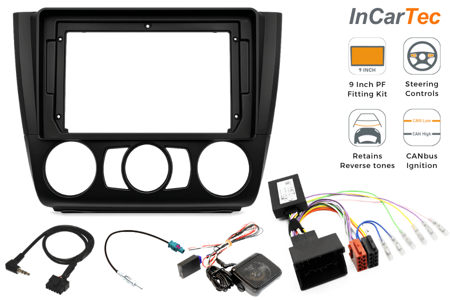 BMW 1-series Pioneer 9" Perfect Fit Kit with Steering controls/PDC retention (MANUAL AIR CON)