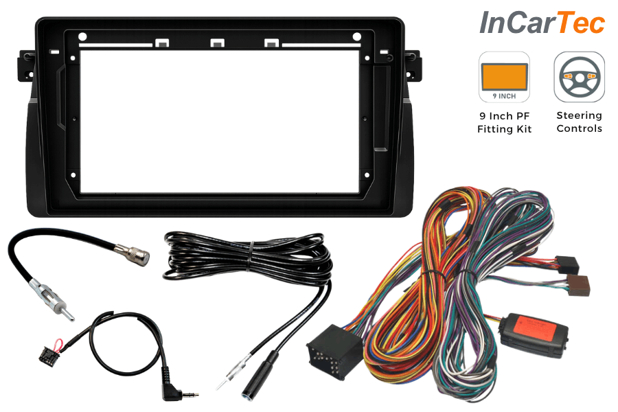 BMW E46 (1999–2006) Pioneer 9" Perfect Fit Fitting Kit for with OEM Navigation & Round Pin