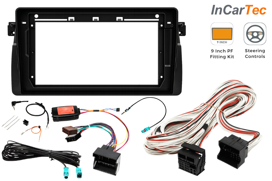 BMW 3 Series E46 1999-2006 9 Inch Perfect Fit Stereo Fitting Kit – OEM Navigation Quadlock
