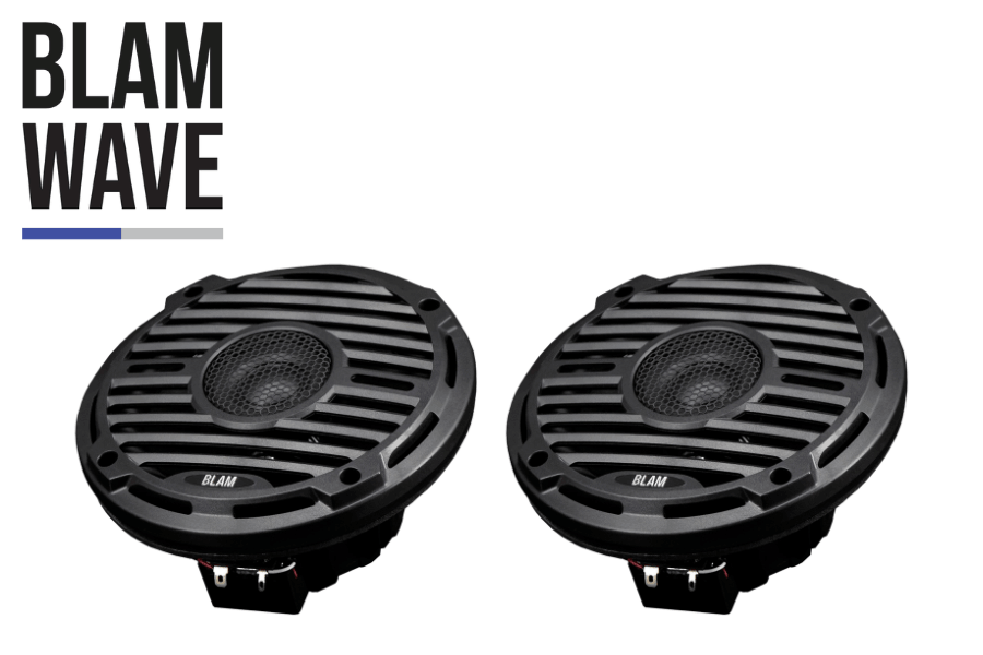 BLAM Wave 6.5 Inch 2-Way Coaxial Marine and Motorsport Speakers Pair | Black