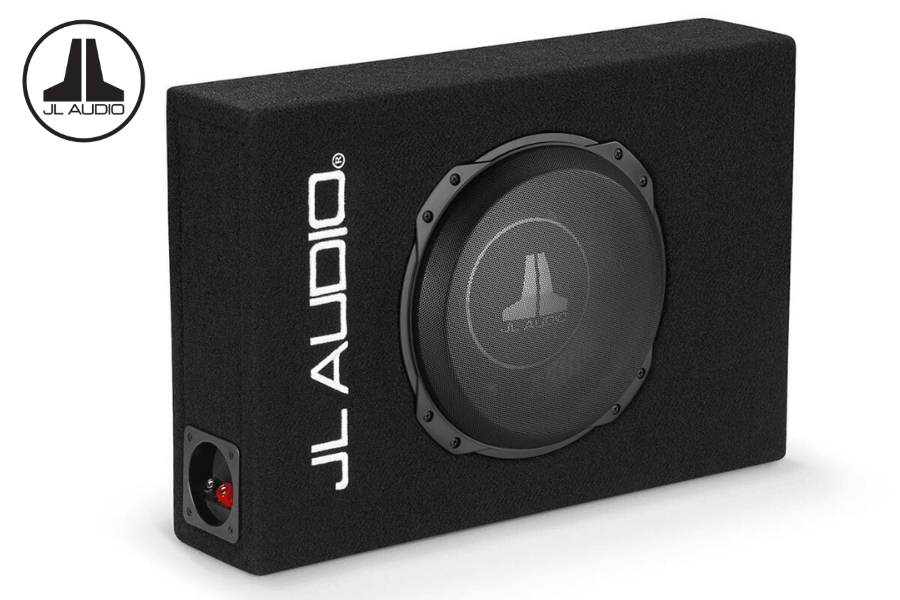 JL Audio CS110LG-TW3 10" Shallow-Mount Enclosed Subwoofer with Steel Mesh Grille – 400W RMS