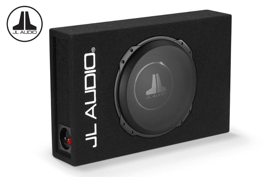 JL Audio CS112LG-TW3 12" TW3 Shallow-Mount Enclosed Subwoofer with Steel Mesh Grille – 400W RMS