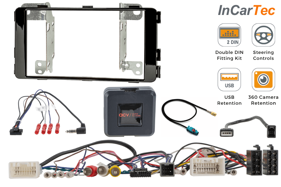 Mitsubishi L200 (2019–2022) Double DIN Stereo Fitting Kit (360 Camera Retention)