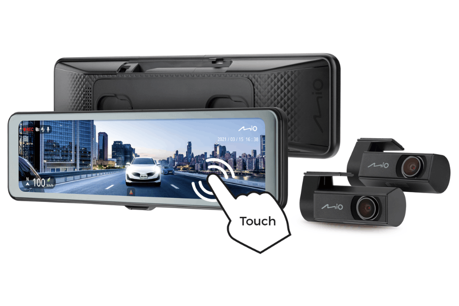Mio MiVue R860WD Premium Touch Mirror Type Dash Cam with Separate 2.5K Dual Cams