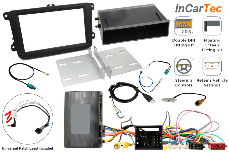 VW MIB/PQ Stereo Upgrade Fitting Kit (Climate Control/ Parking Screen retention)